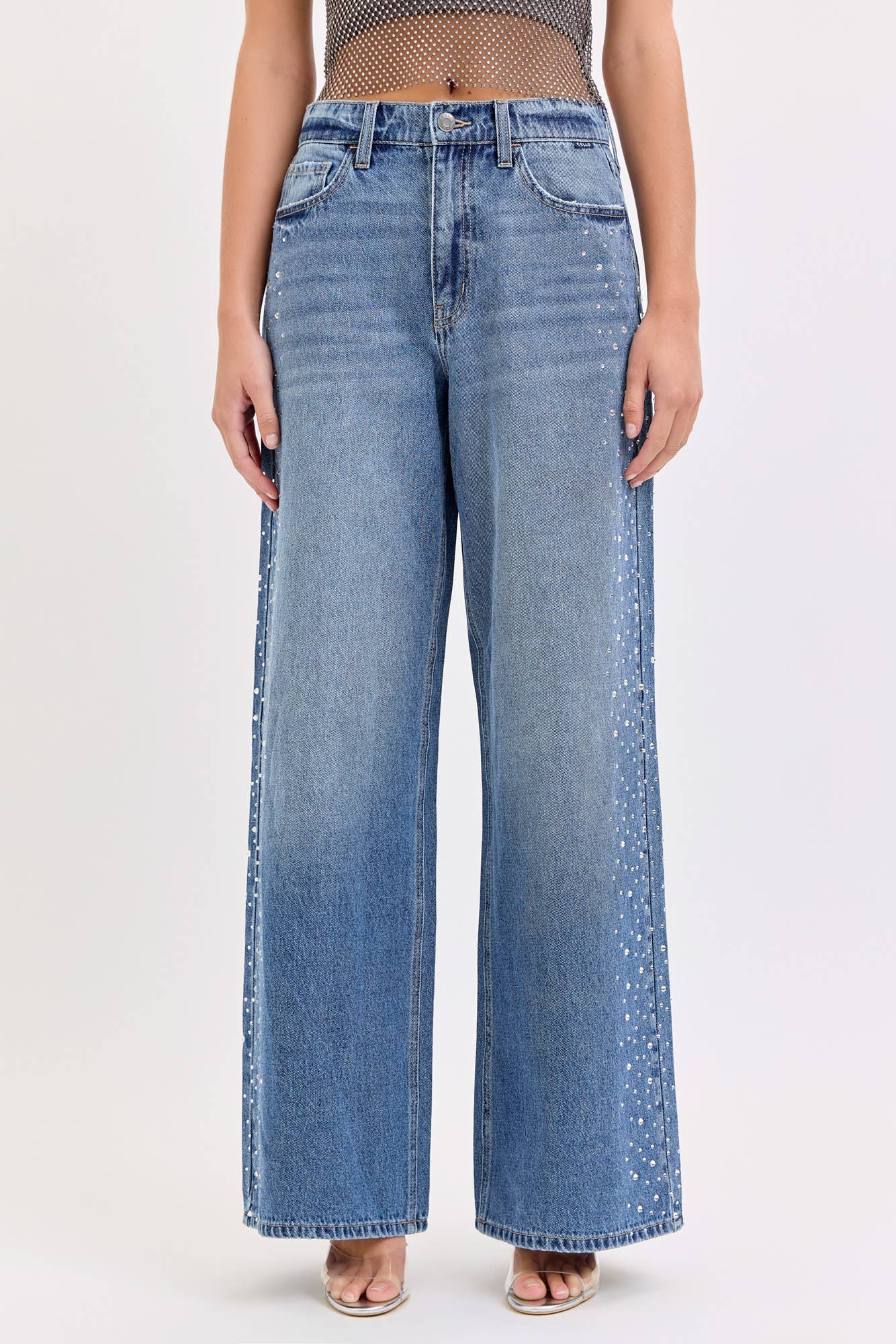 Lumière Crystal Wide-Leg Jeans