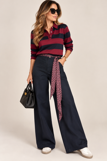 Striped Cropped Polo