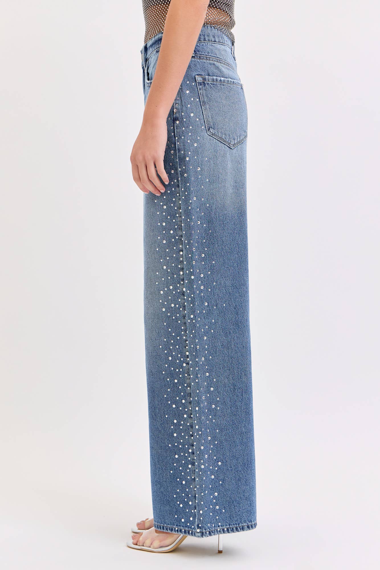 Lumière Crystal Wide-Leg Jeans