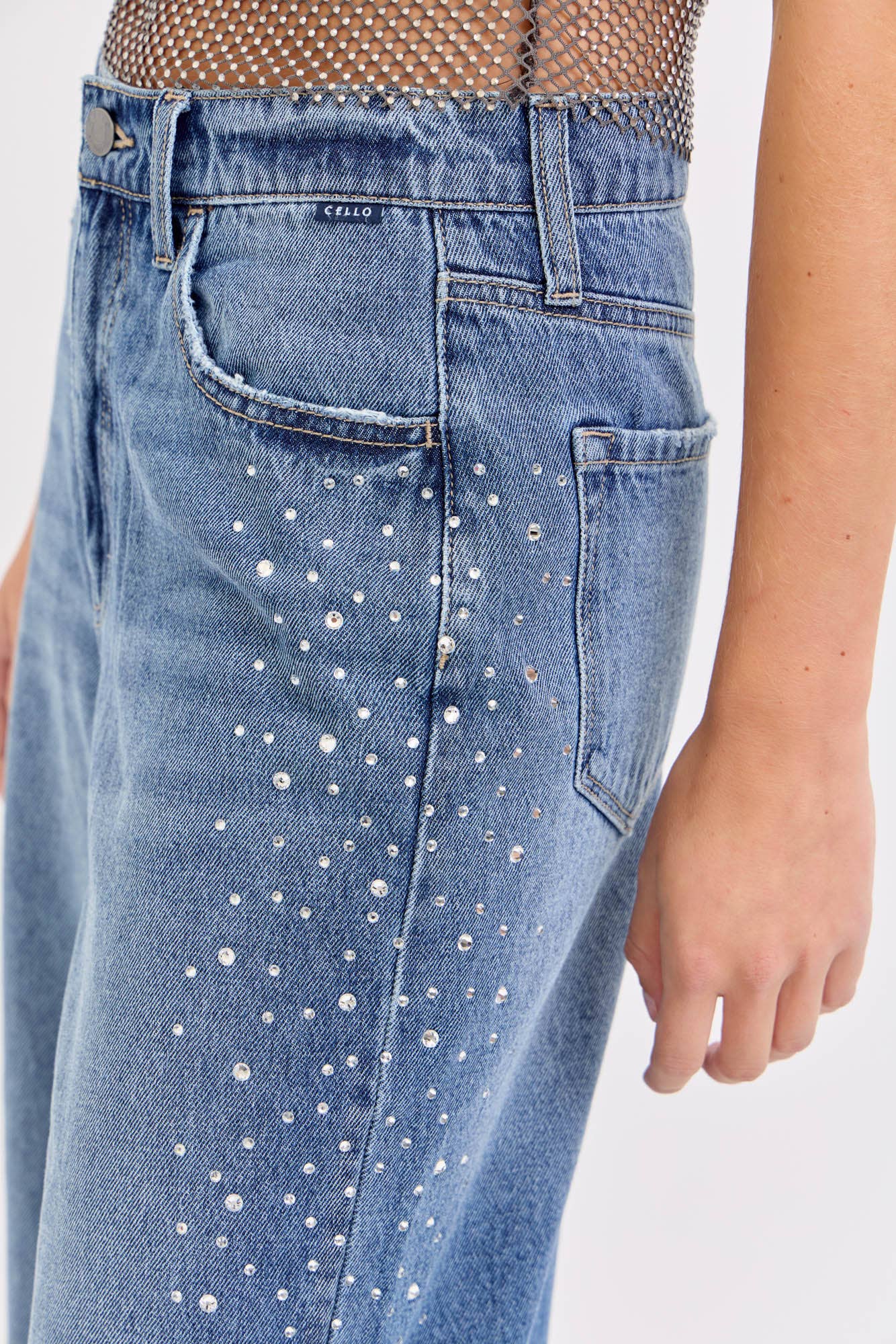 Lumière Crystal Wide-Leg Jeans