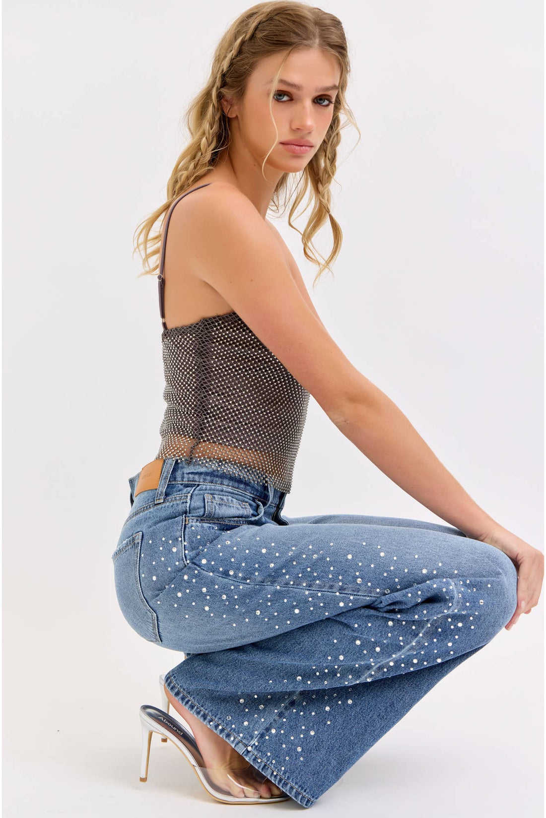 Lumière Crystal Wide-Leg Jeans