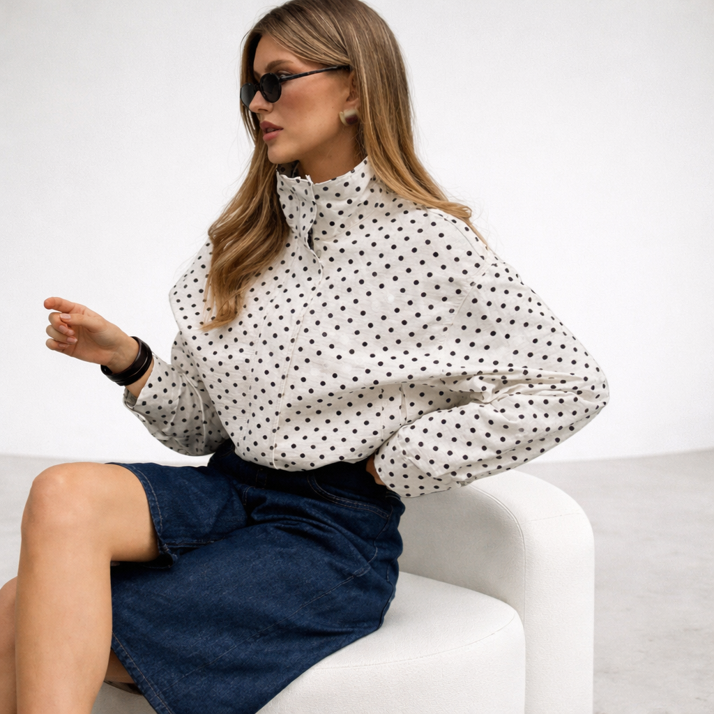 Polka Dot Bomber Jacket