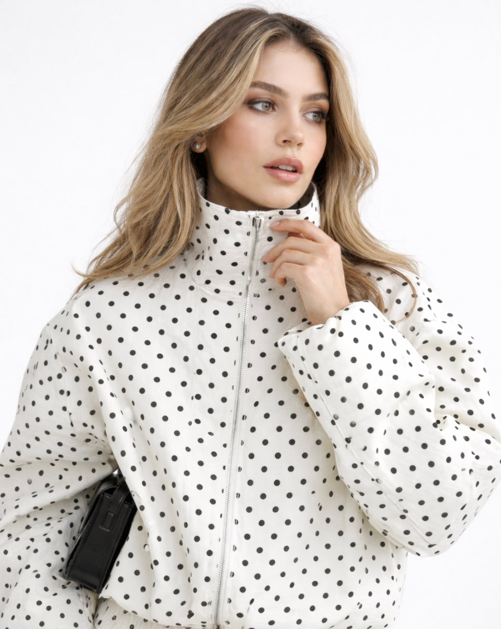 Polka Dot Bomber Jacket