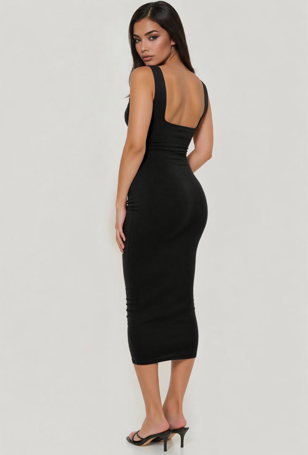 Sculpt Noir Midi Dress