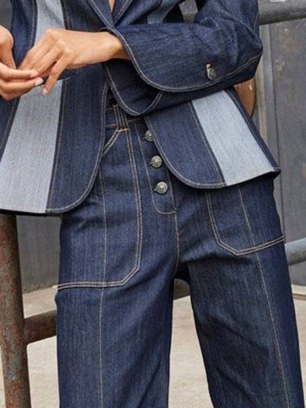 Soho Denin Pants - High Waisted Straight Leg