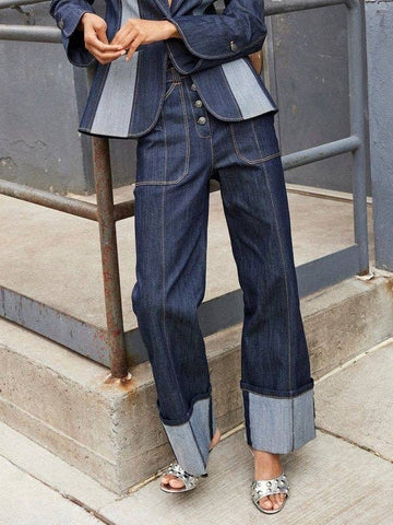 Soho Denin Pants - High Waisted Straight Leg